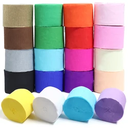 25m/Roll 4.5cm Colorful Crepe Paper Roll Crinkled Paper Streamers Tissue Paper For DIY Crafts Party Birthday Wedding Decoration