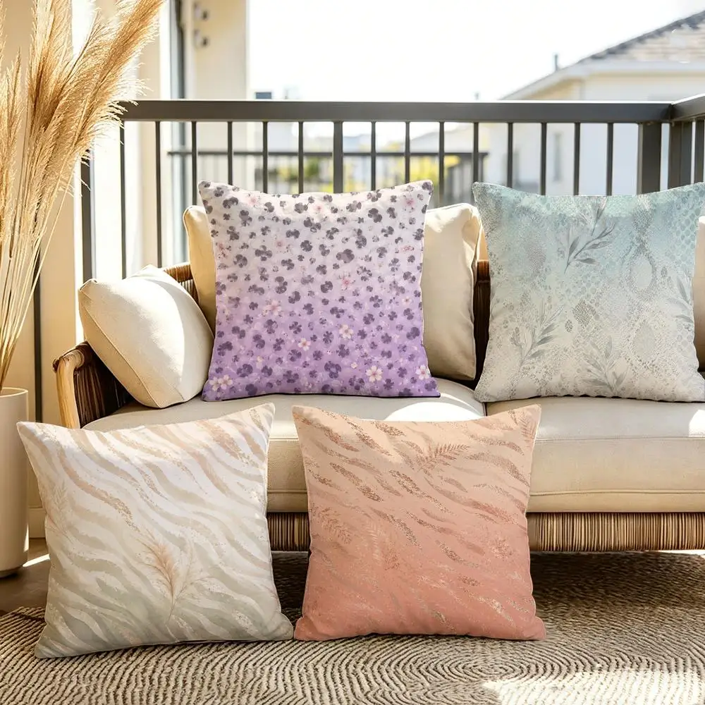 Lavender Dot Bloom Cushion Cover Soft Plush Throw Pillow Cover Double-Sided Decorative Cushion Case Sofa Bedroom Home Decor