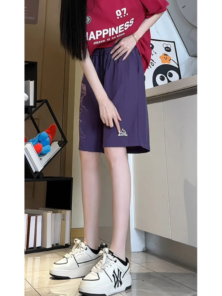 

Мужские спортивные брюки, летние, тонкие, быстросохнущие, дышащие, свободные повседневные брюки для баскетбола, модные универсальные брюки прямого кроя