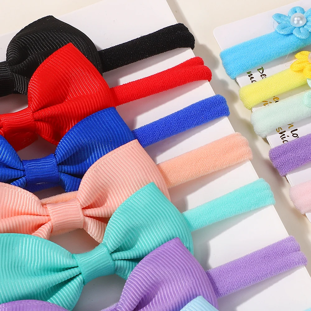 Ensemble de bandeaux pour bébés filles, 15 pièces, ruban élastique, nœud papillon, mignon, Floral, doux, accessoires pour cheveux, deux Styles, ensemble cadeau pour nourrissons