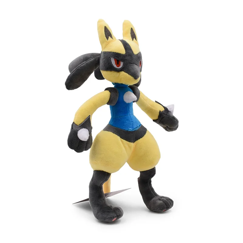 Anime Pokemon Plush Toy, Lucario brilhante, Halloween Riolu, Desenhos animados recheados, Soft Anime Dolls, Presentes de Natal, Fit