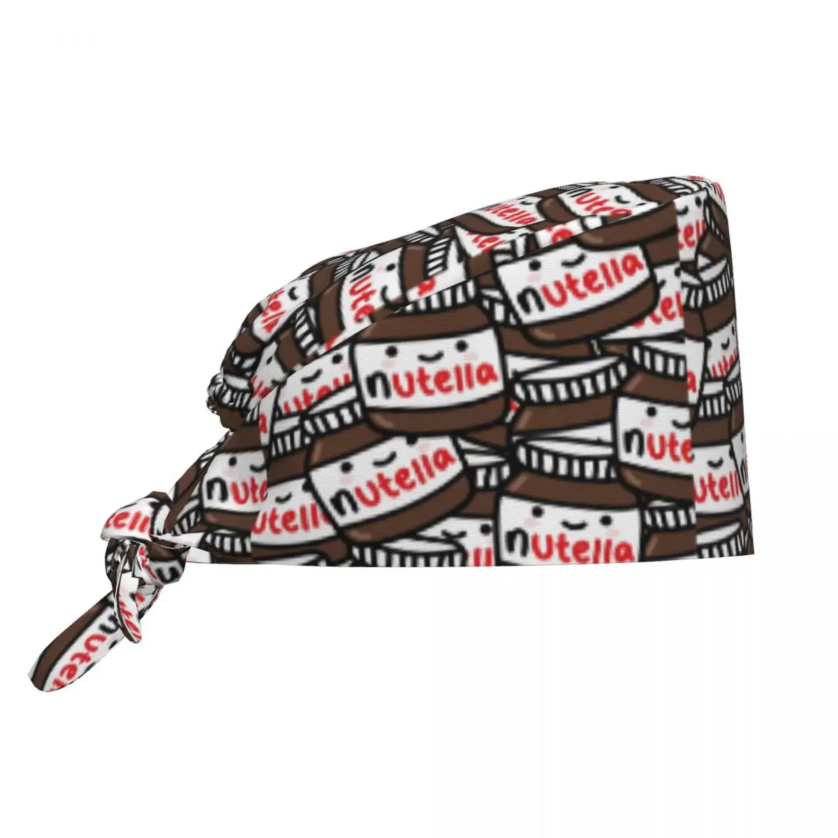 Cute Nutellas Pattern Scrubs Cap Surgical Hats Women Men Operating Room Cap Nursing Cap Lab Works Hat