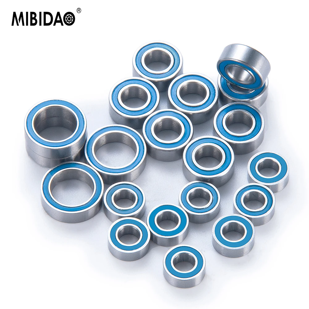 MIBIDAO Wheel Hub Axle Blue Sealed Bearings Kit For 1/8 Kyosho Double Dare USA-1 RC Crawler Car Upgrade Parts