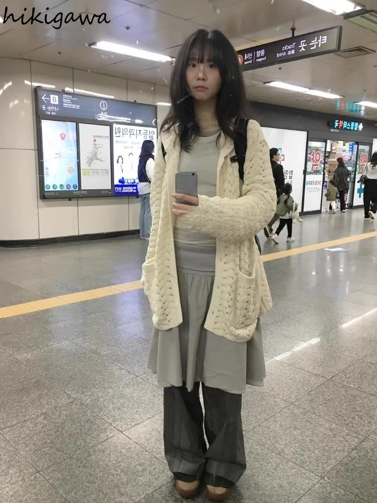 تنورة نسائية كلاسيكية مرقعة من Jupe اليابانية 2025 Faldas Mujer De Moda عالية الخصر فضفاضة Saia بلون سادة تنانير صيفية حلوة #5