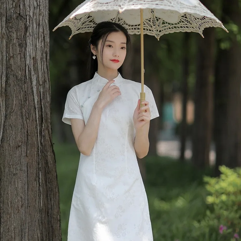 تنورة نسائية صيفية Sle Reformed Dr White Slimming Cotton ort Sve الصينية الفنية متوسطة الطول Busin كاجوال... #2