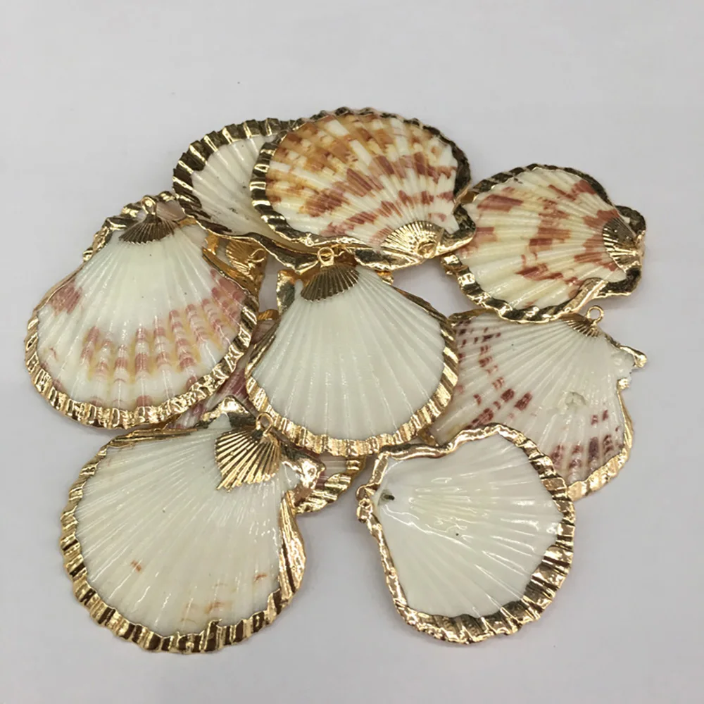 2/5/7Pcs/Set Boho Style Sector Shell Pendant Charms for DIY Necklace Bracelet Anklet Furniture Accessories Sewing Craft Jewelry