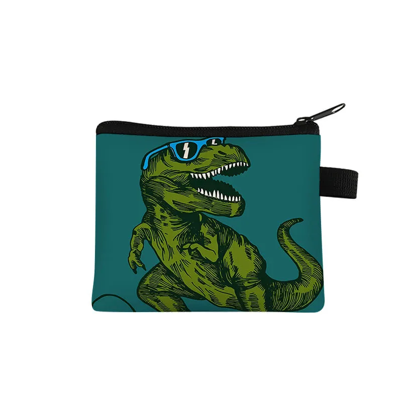 Dinosaurier-Geldbörse, niedliche Geldbörse für Jungen/Mädchen, Kinder, beste Geschenke, 2D flache Cartoon-Aufbewahrungstasche, Münzgeldbörse
