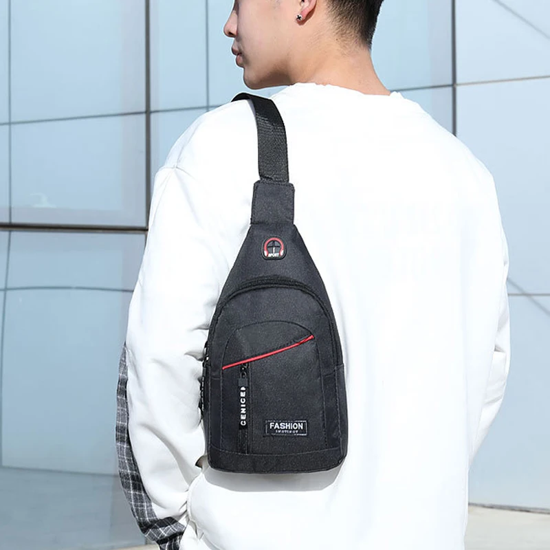 Men Fashion Multifunction Shoulder Bag Crossbody Bag On Shoulder Travel Sling Bag Pack Messenger Pack Chest Bag For Male