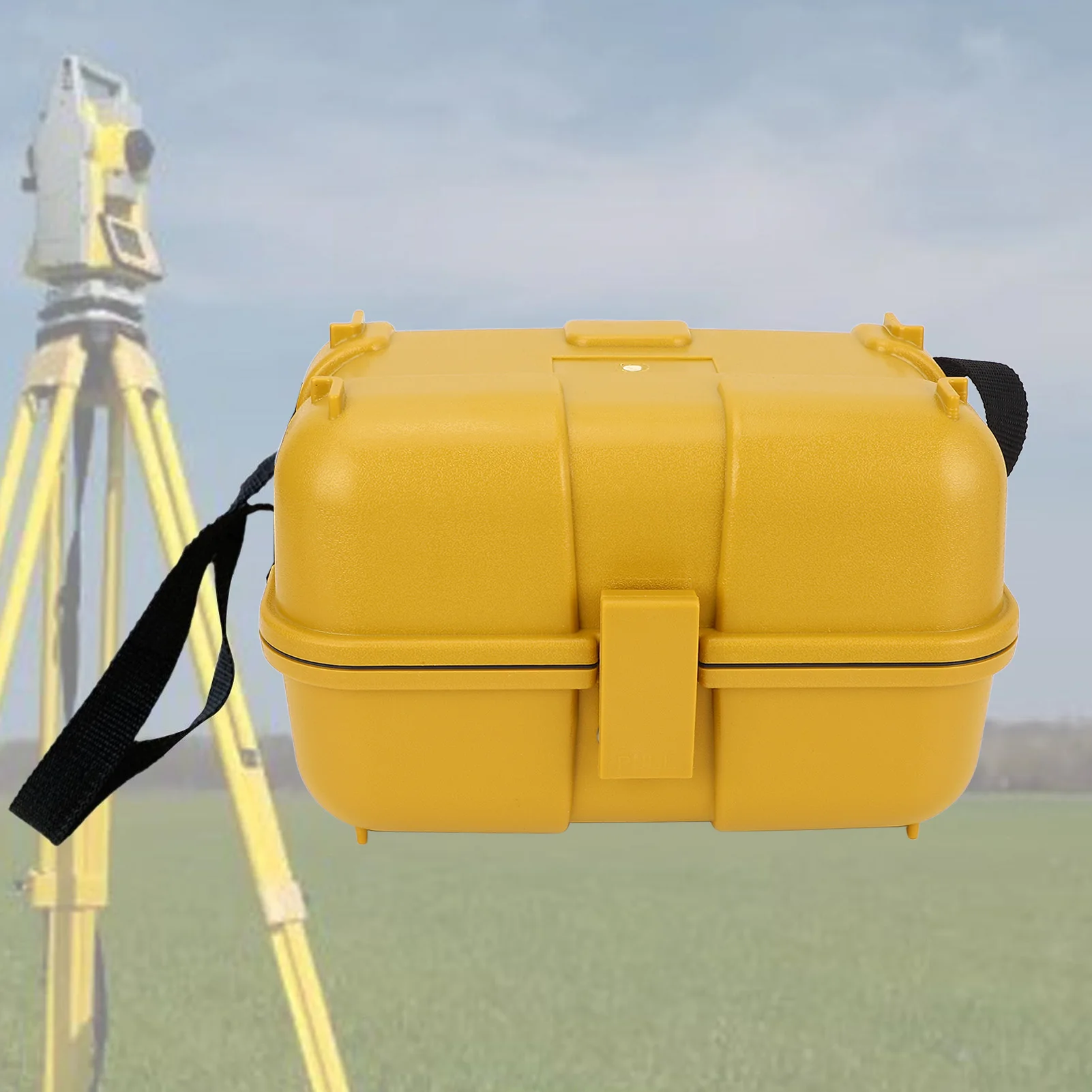 Nivelleringsinstrumentkoffer Plastic Total Station-niveau-opbergdoos met enkel slot voor landmeetapparatuur Opbergkoffer voor geel niveau