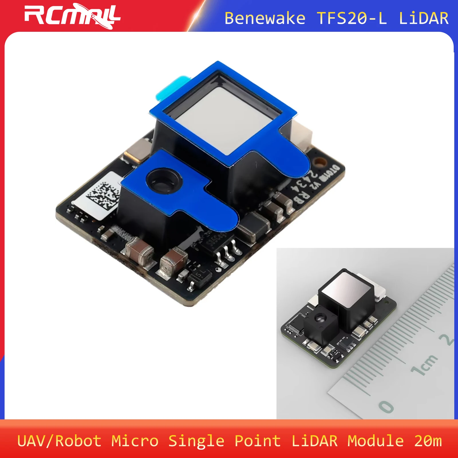 

Benewake UAV Robot Micro Single Point LiDAR Module TFS20-L UATR I2C 20m Anti-Strong Ambient Light Distance Measurement Module