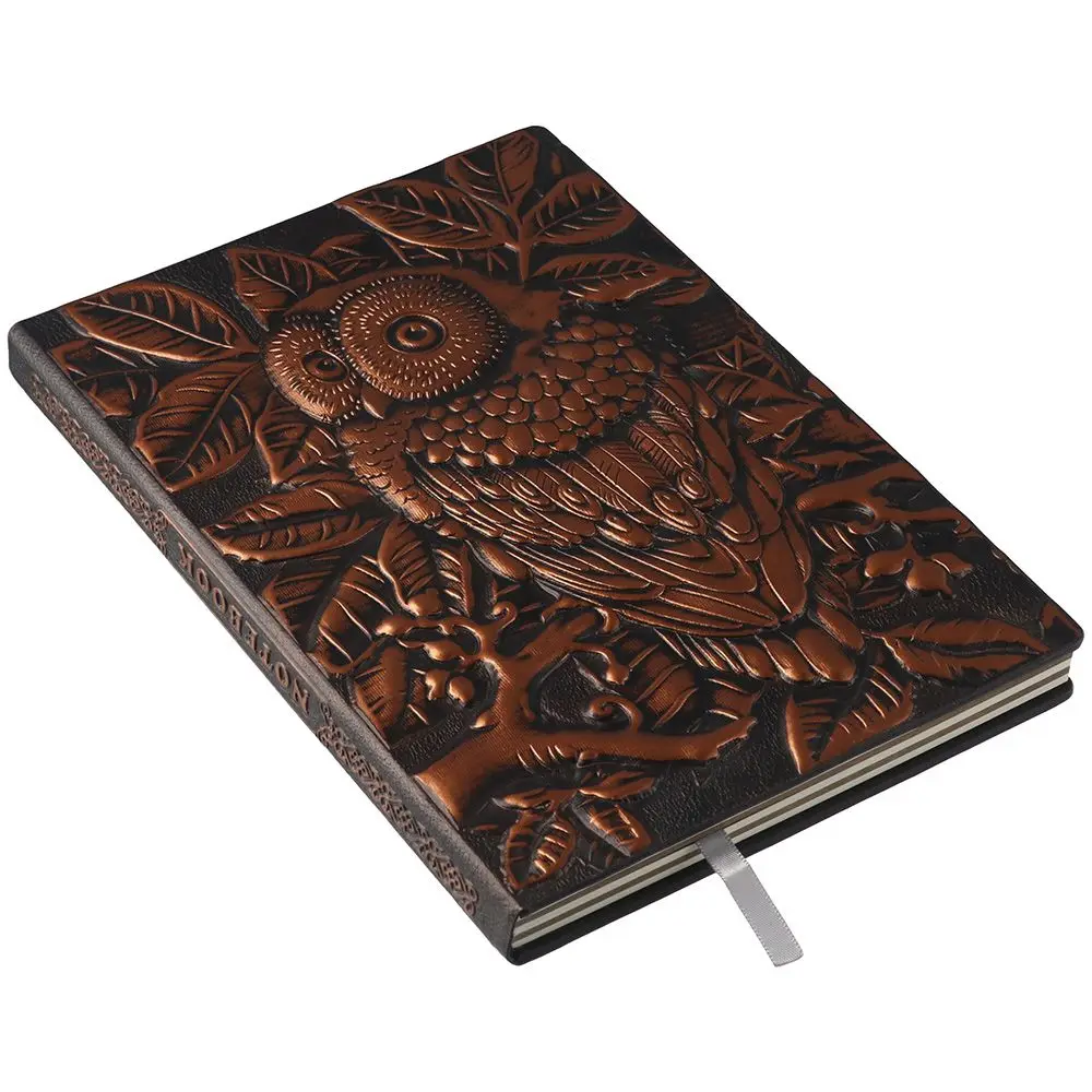 Office Supplies Embossed Notebook Owl Antique Bronze Book A5 Size Diary Notebook Home