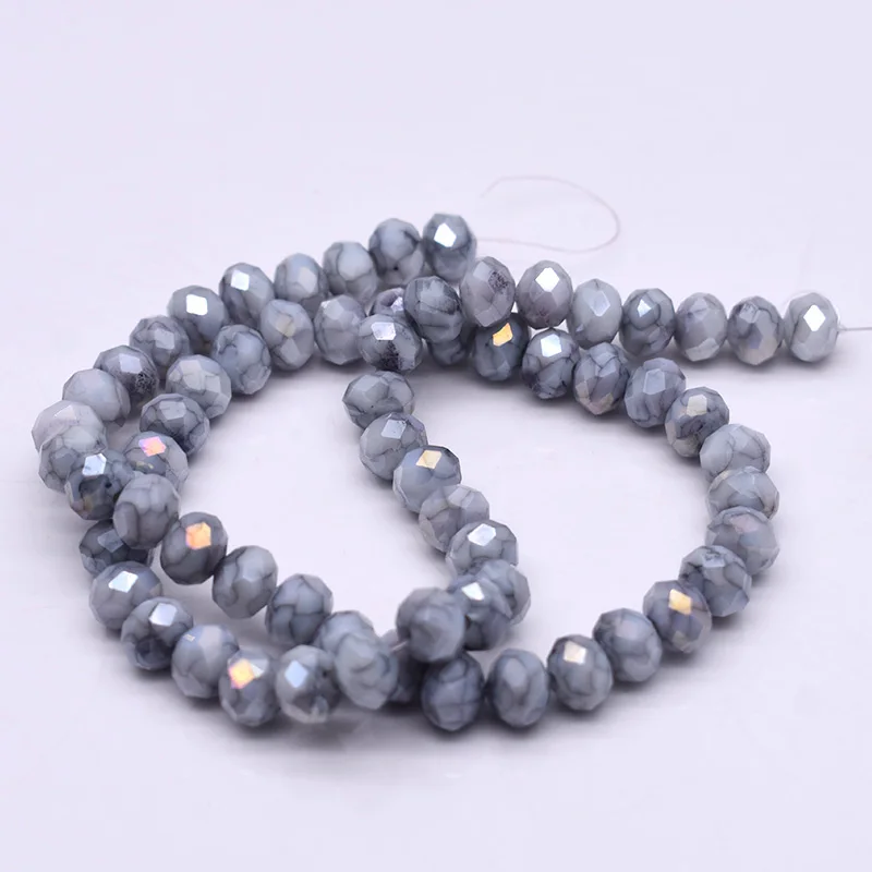 8mm Rondelle Crystal Glass Beads Color Faceted Loose Spacer Glass Beads for Jewelry Making DIY Necklace