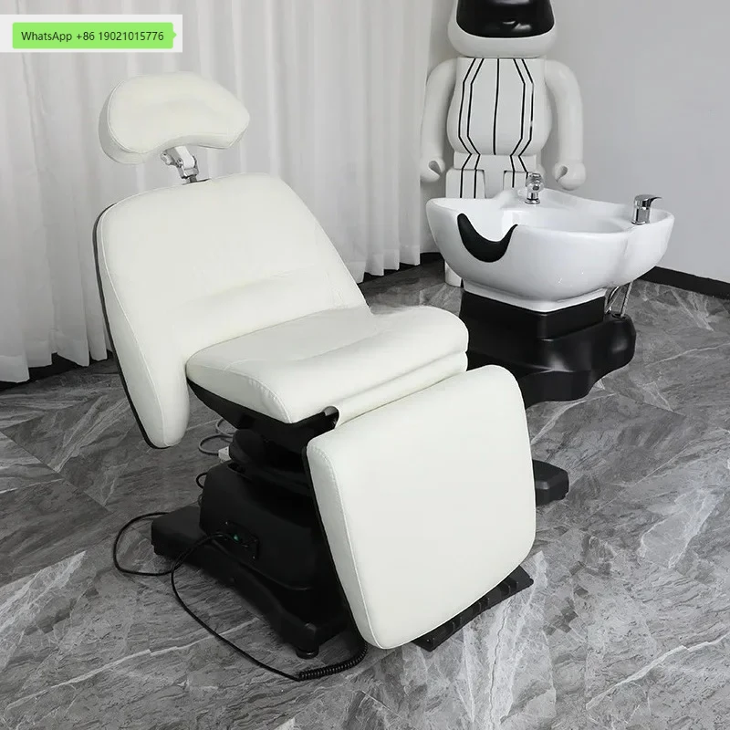 Electric Lifting High-Grade Shampoo Chair Manual Rotating Ceramic Flushing Bed