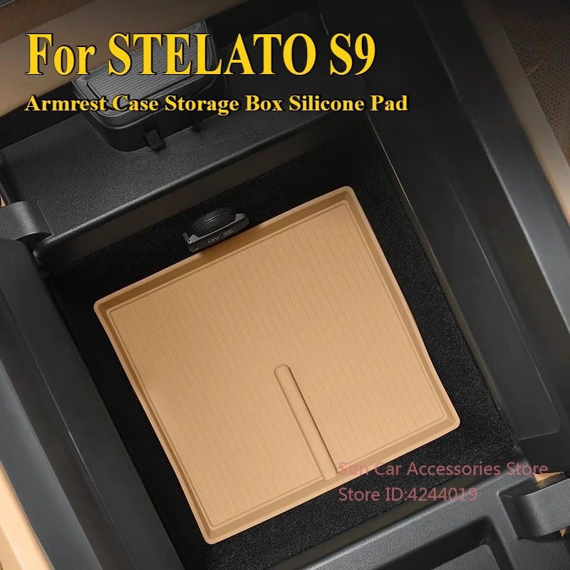 For STELATO S9 Armrest Case Storage Box Silicone Pad Anti Slip Mat Scratch-Resistant Car Interior Modificatio Accessories