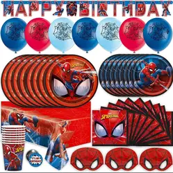 New Spiderman Birthday Party Decoration Tableware Set Cup Plates Napkins Mask Toys For Kid Boys Favor Party Supplies Baby Shower