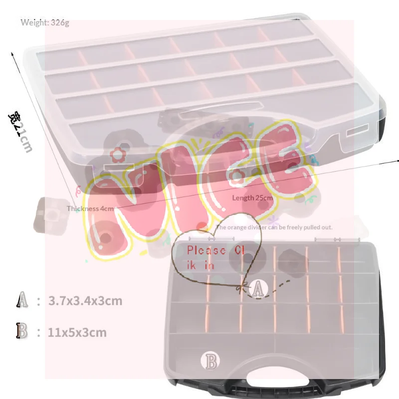 【BA】1 PCS Plastic Tool Organizer Box Thickened Compartment Case For Screws Drill Bits Parts Storage