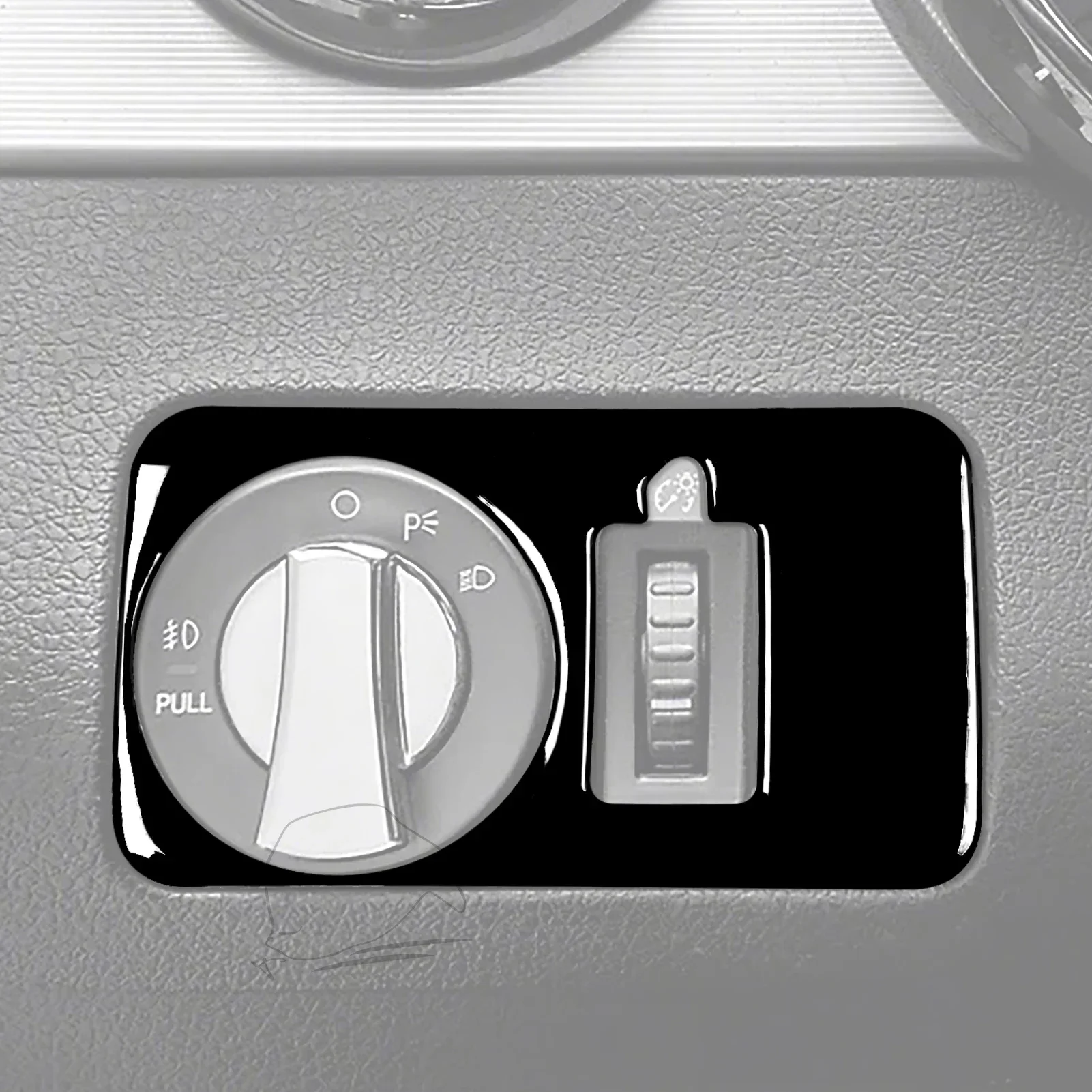 

For Ford Mustang 2005 2006 2007 2008 2009 Accessories Car Black Interior Headlight Switch Trim Sticker Plastic Decoration