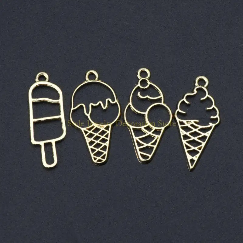 d46e 4 pcs sweet ice-cream frame uv pendant pendant pezel for diy craft Jewelry