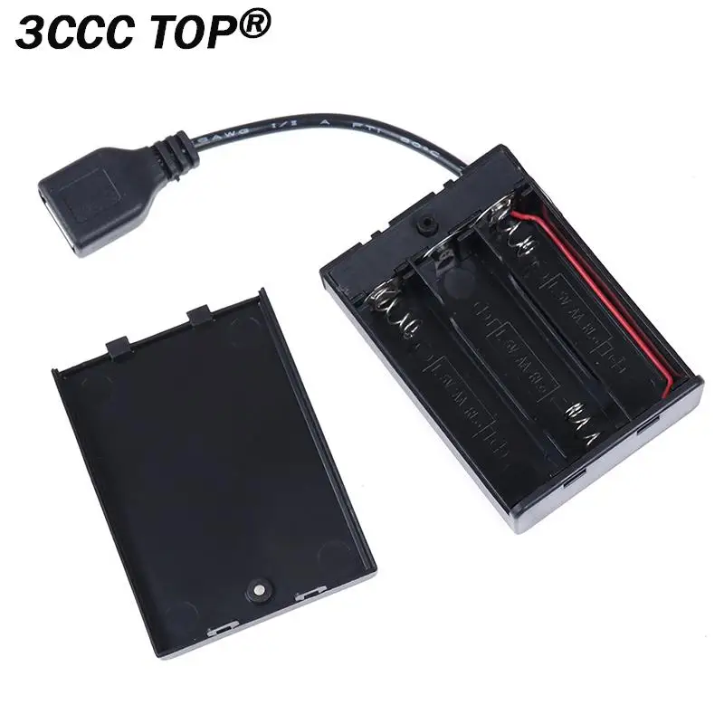 DC 4.5V Mini AA AAA portabatterie Storage Box Case USB Power Supply Battery Box per 5050 3528 2835 LED Strip Light 1 pz