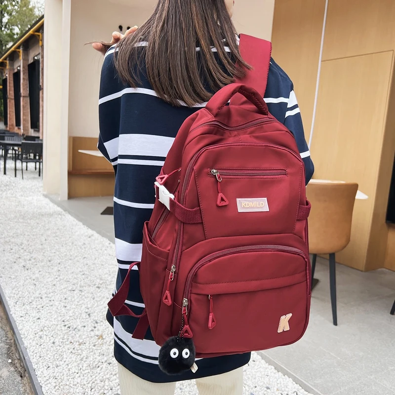 JULYCCINO Multifunction Waterproof Buckle Backpack Korean Style School Bag Student Shoulder Bag Teenage Girls Laptop Backpacks