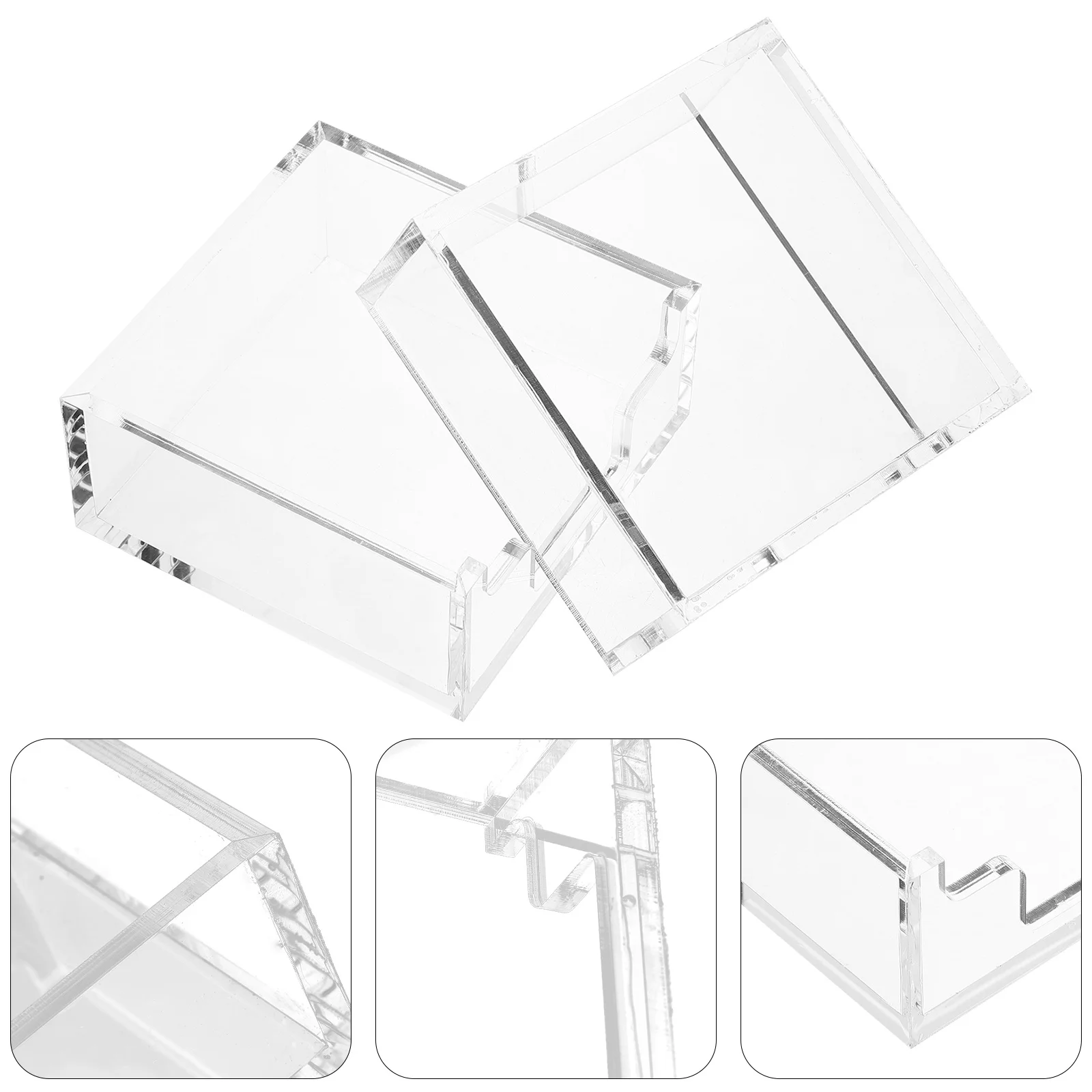 

2Pcs Memo Pad Organizer Notes Holder Mini Dispenser Office Desk Storage Box Compact Storage Holder Notes Box Memo Dispenser