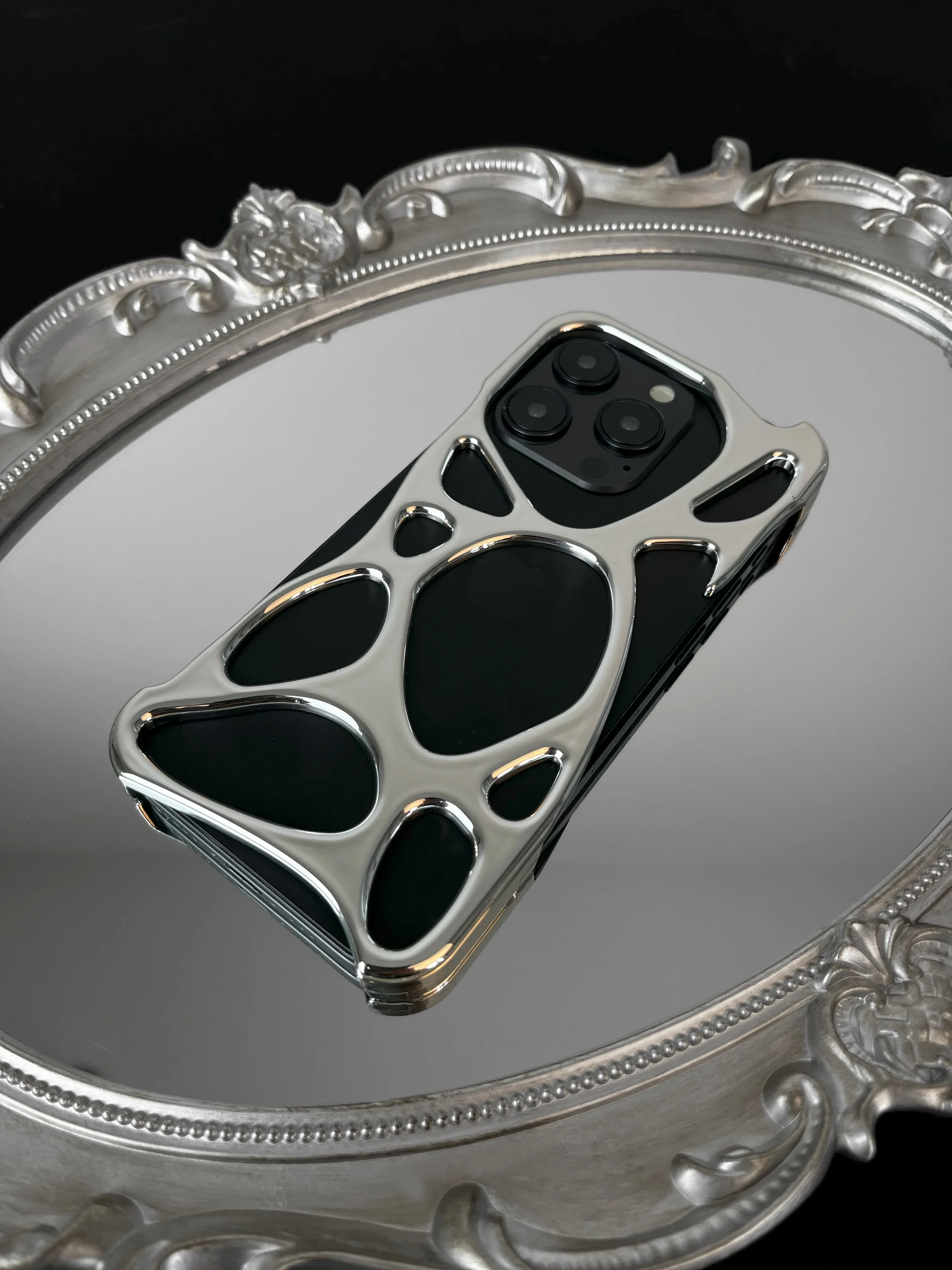 The Eon iPhone Case Silver Hollow Out Heat Pc Dissipation Phone