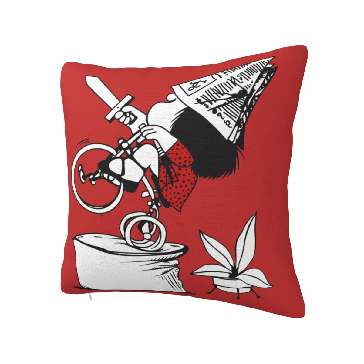 Conqueror Mafalda Pillowcase Printed Fabric Cushion Cover Decorative Cute Kawaii Cartoon Pillow Case Cover Home Zippered 45X45cm