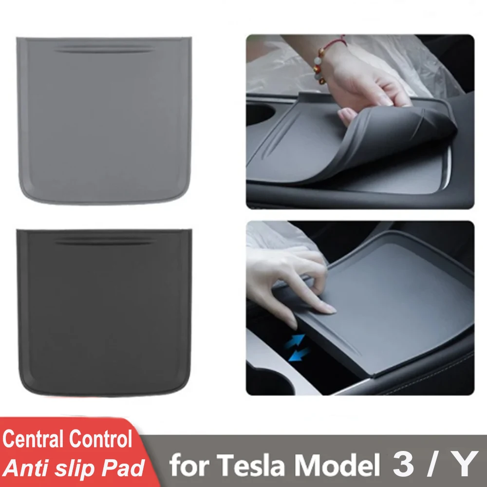 Tappetino in Silicone antiscivolo per controllo centrale dell\'auto per Tesla Model 3/Y pellicola protettiva Push-pull tappetino adesivo per la