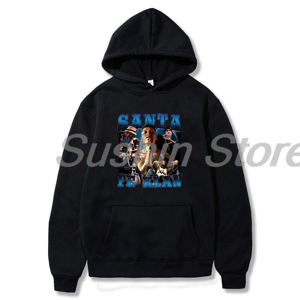 Santa Fe Klan Vintage Hoodie 2024 World Tour Long Sleeve Streetwear Women Men Hooded Sweatshirt Hip Hop Clothes