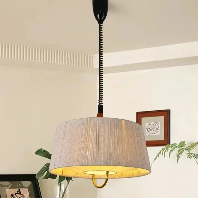 

French Style Chandeliers Scalable Wooden Pendant Lights Led Hanging Lamps For Bedroom Study Living Room Home Decoration