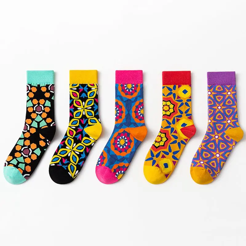 Colorful Fashion Women\'s Socks Japanese Style Street Trend Skateboarding Funny Socks High Quality Stage Performance Cotton Socks