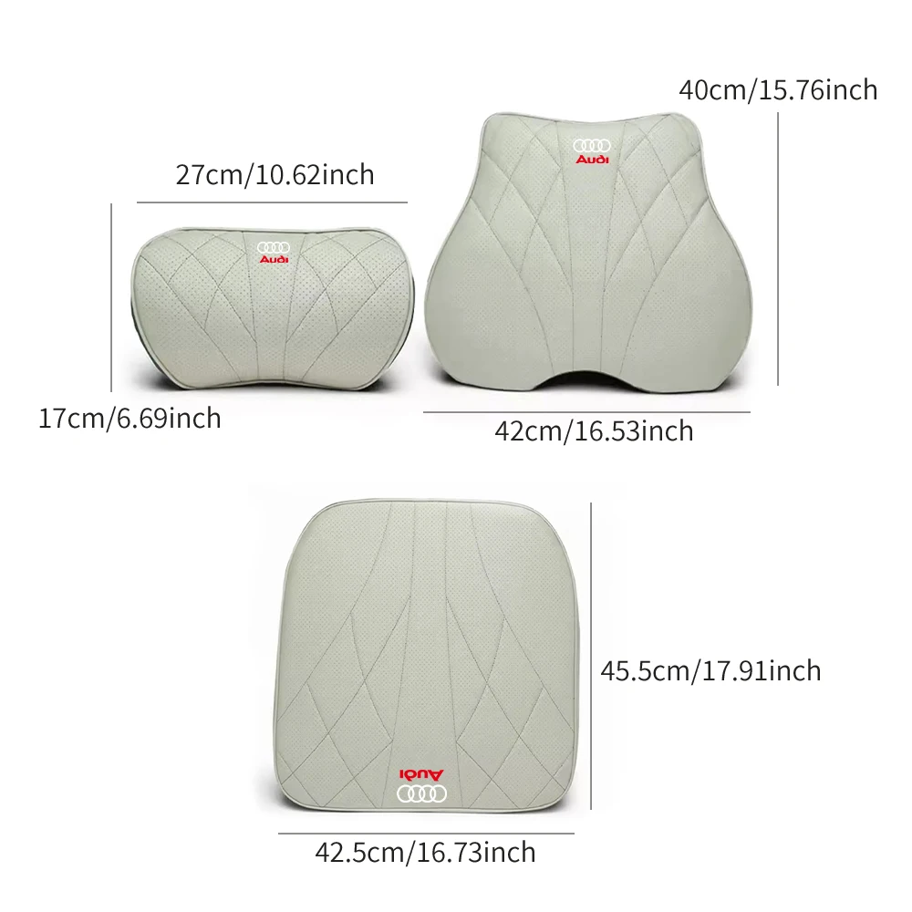 Car Memory Foam Neck Pillow Waist Cushion Driver Seat Lumbar Support Pads For Audi Sline A1 A3 A4 A5 A6 A7 A8 Q2 Q3 Q5 Q7 Q8