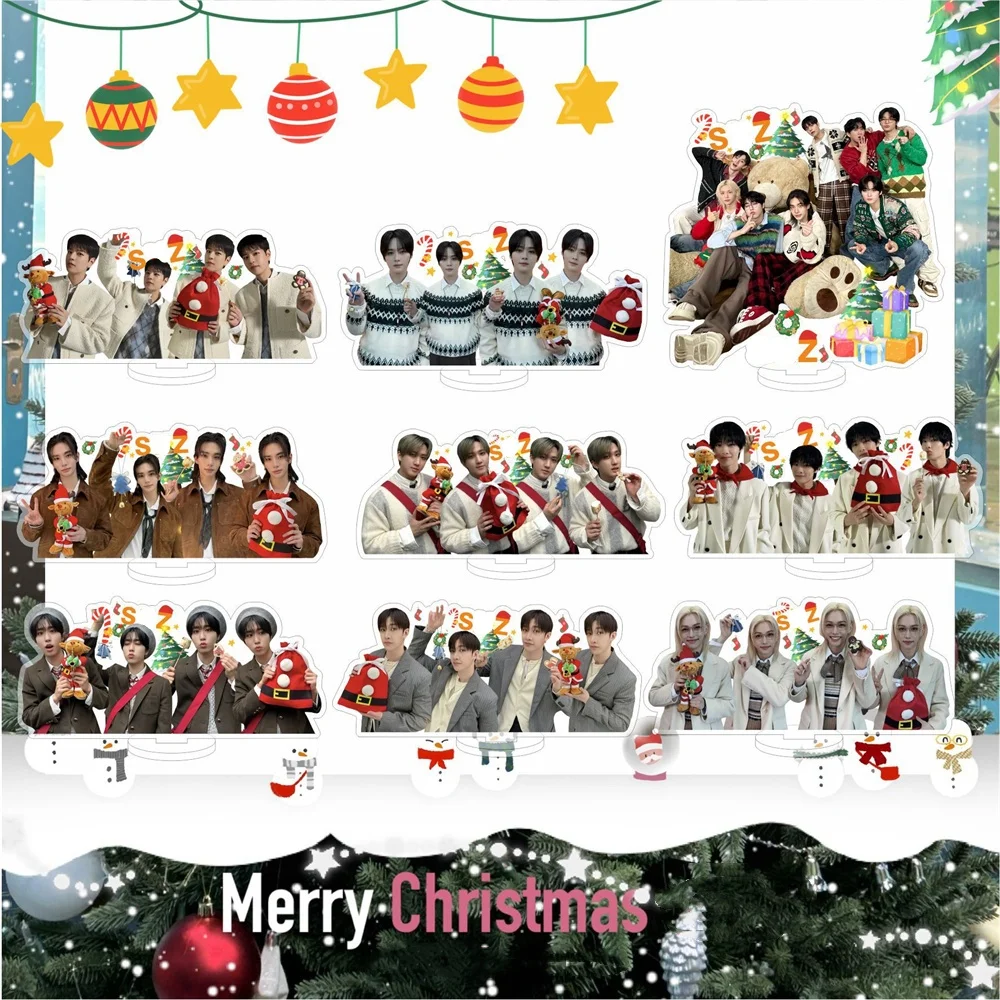 KPOP Idols 15CM Stand Figure Bangchan Felix Hyunjin Leeknow Han Changbin Christmas Style Desket Decoration Fans Daily Decor Gift