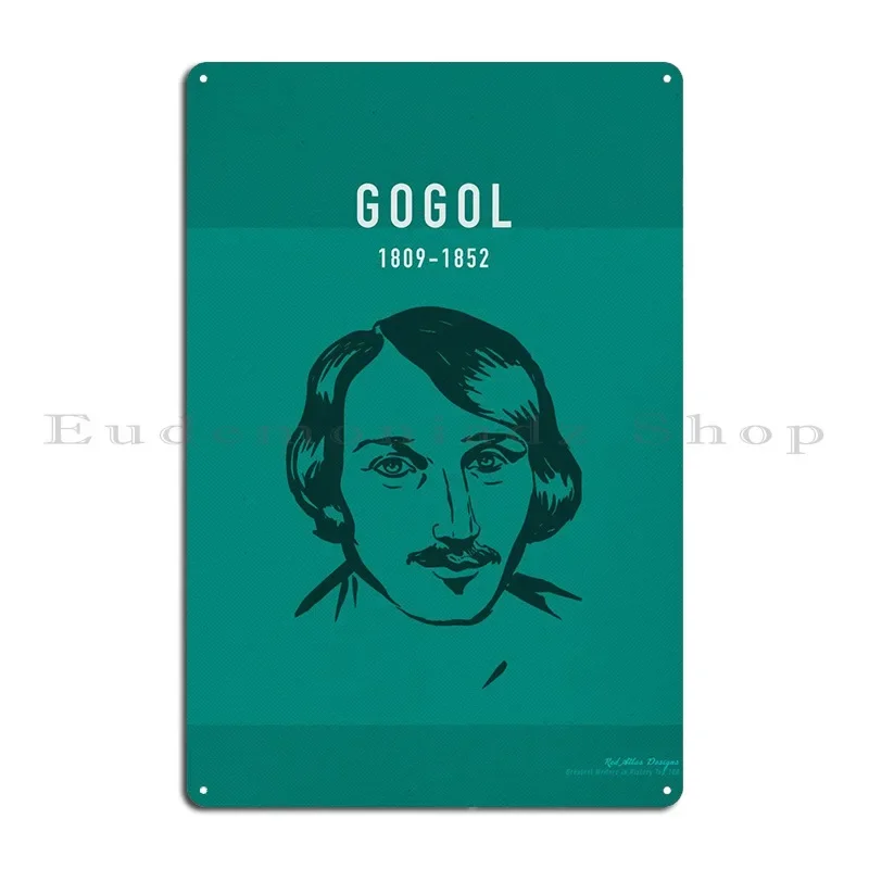 Gogol Author Art Metal Sign Plaques PaintingWall Decor Club Bar Personalized Wall Pub Tin Sign Poster