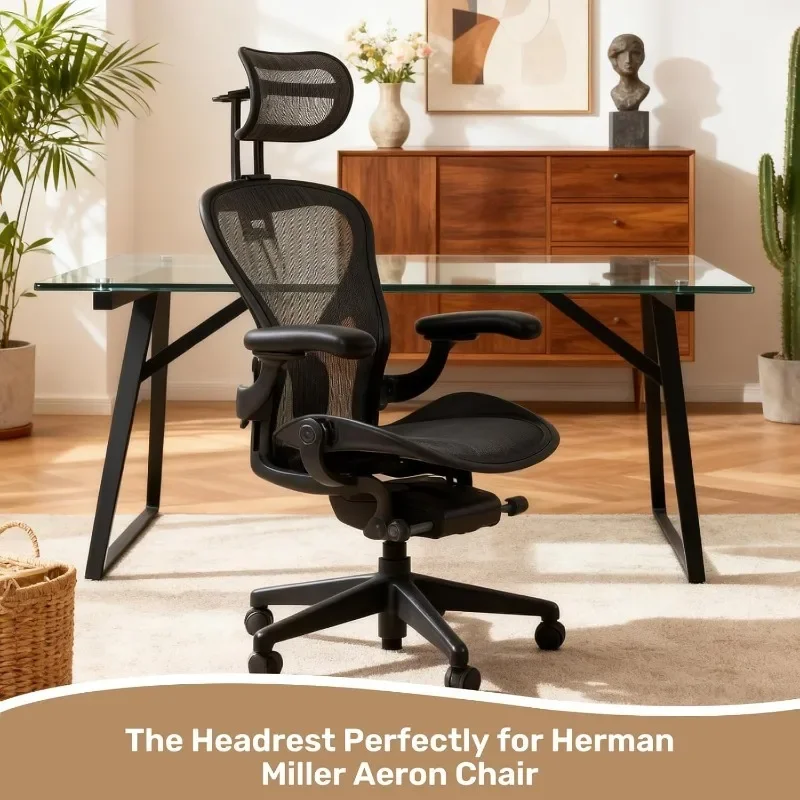 E-Sports Black Adjustable Chair Headrest for Atlas Herman Miller Aeron Office Chair Accessories