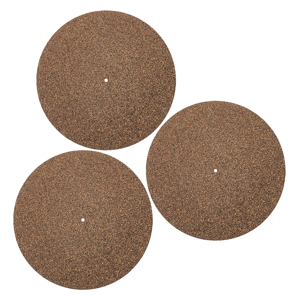 

3pcs Cork Record Mat 12 Inch Turntable Disc Protective Pad Shock Absorption Durable Wide Compatibility Easy