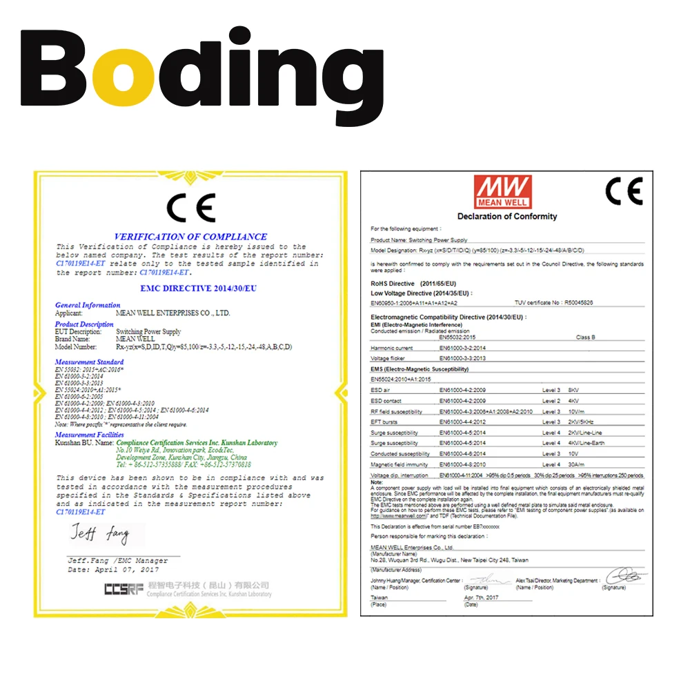 BODING MeanWell 15W Single Output Switch Power Supply RS-15-5 5V 3A Original for Co2 Laser Engraving Machine