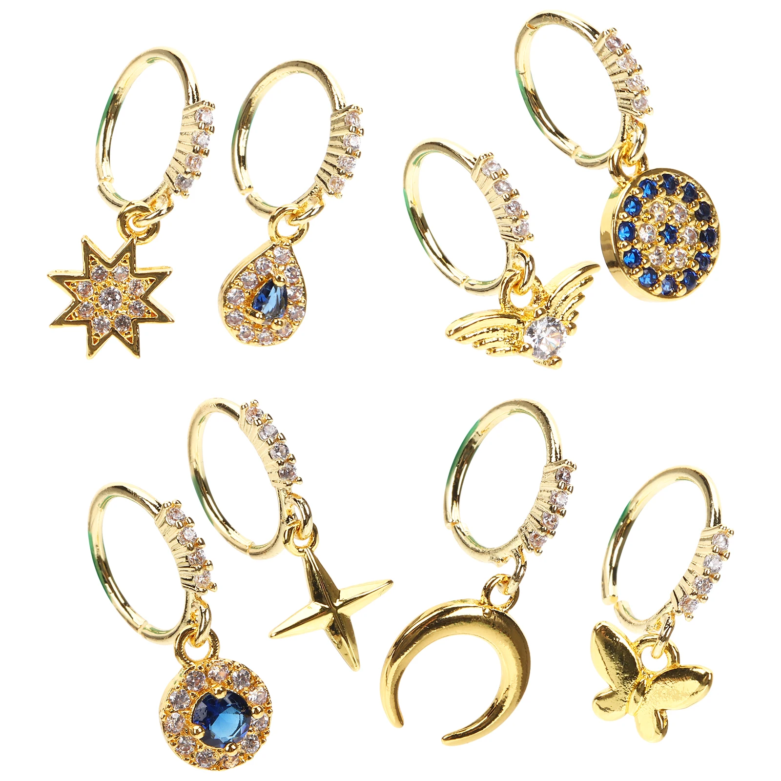 

8 Pcs Nose Nail Set Earring Man Cute Septum Decorate Hoop Alloy