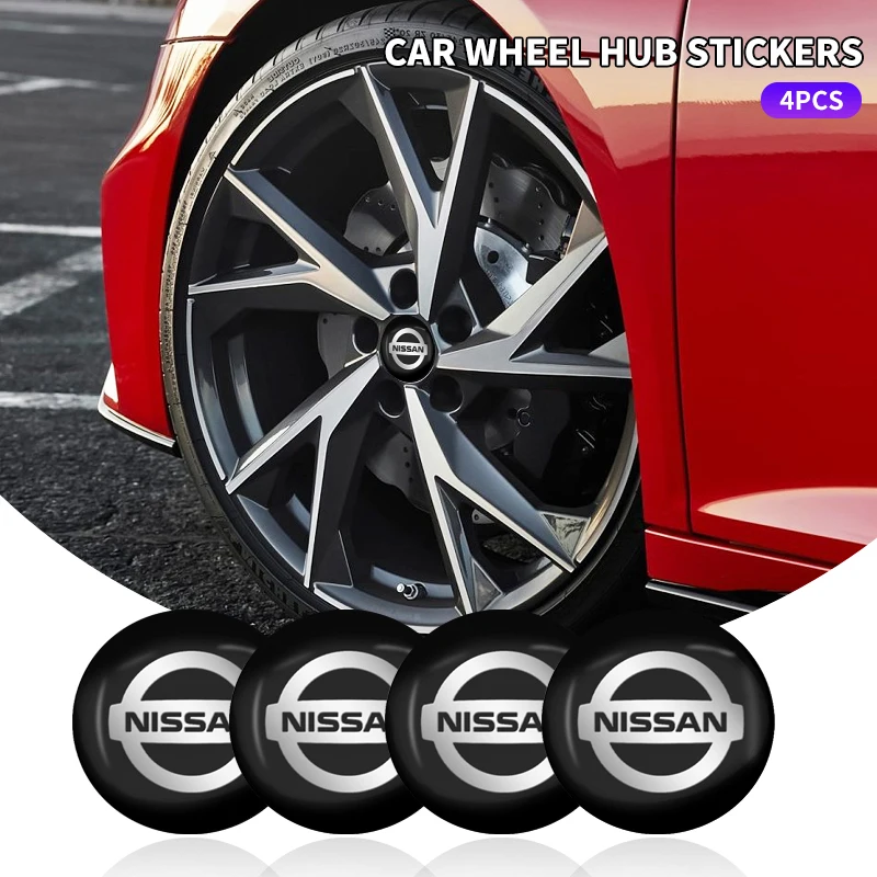 

4 шт., 56 мм, алюминиевая эмблема, колпаки центральной ступицы колеса автомобиля, наклейка для Nissan X-trail Qashqai Note Juke Sentra Patrol Leaf Nismo GTR
