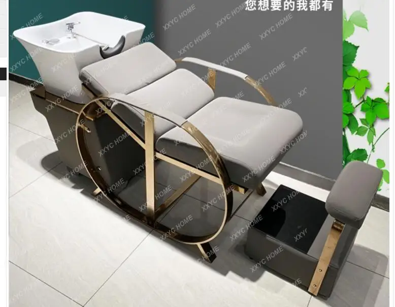 Barber shop flushing bed hairdresser shampoo bed hairdresser shampoo bed semi-lying high-end factory outlet