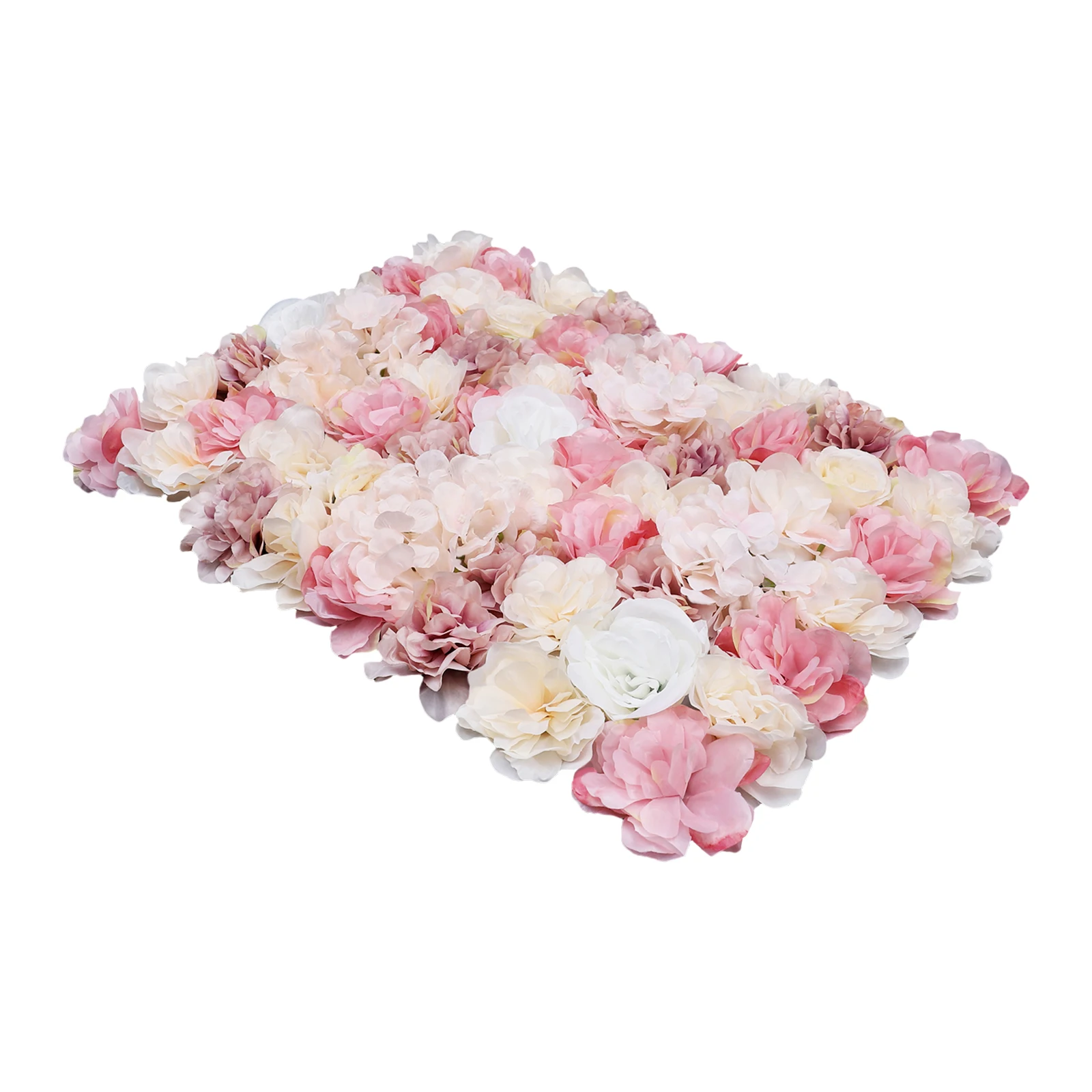 Reusable Flower Wall Backdrop, White, Yellow, Pink Faux Flowers for Event Decoration, Easy Assembly