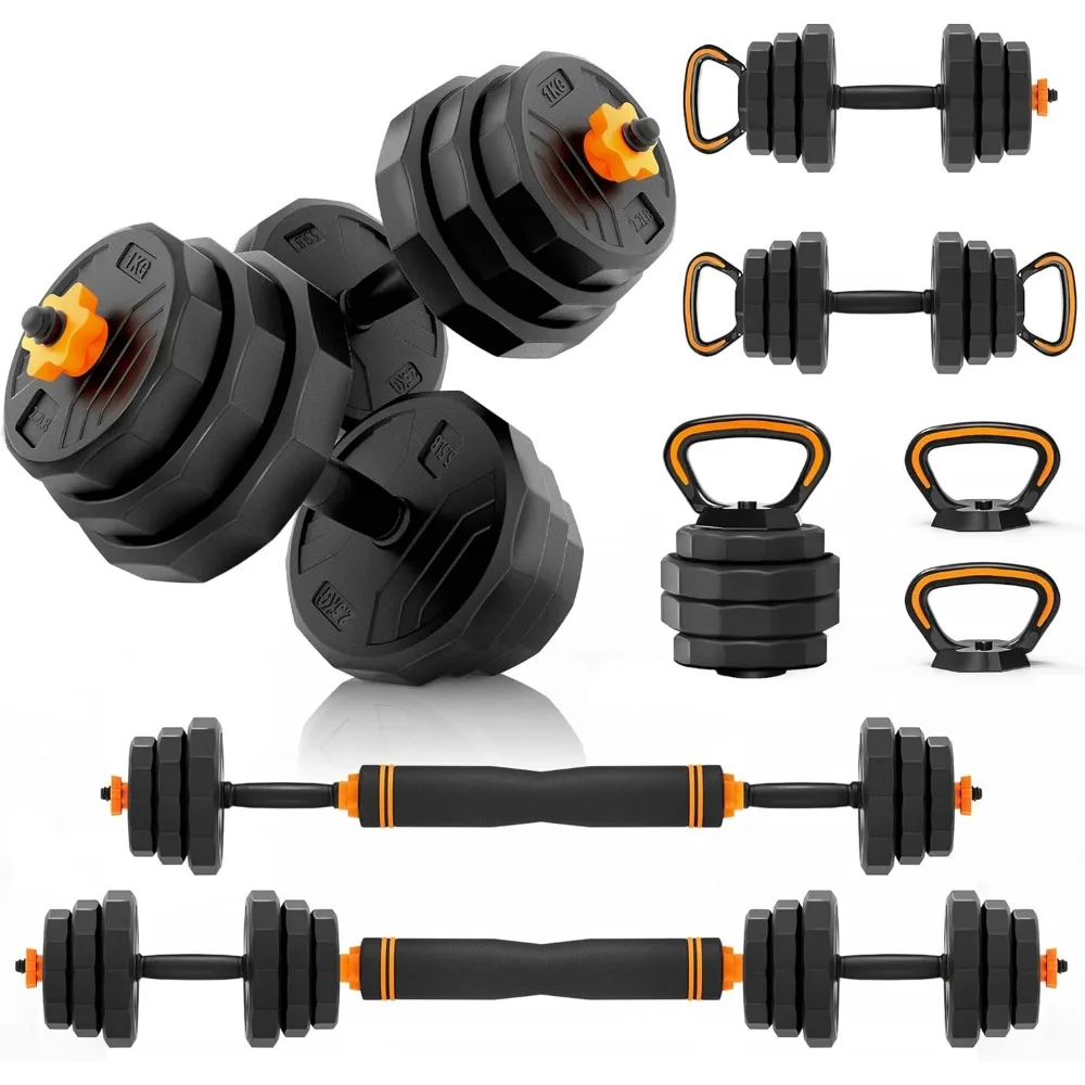 

Dumbbell Set, Adjustable Weight, 4-in-1 with Connector for Full Body Exercise and Muscle Conditioning Dumbbells, Barbells