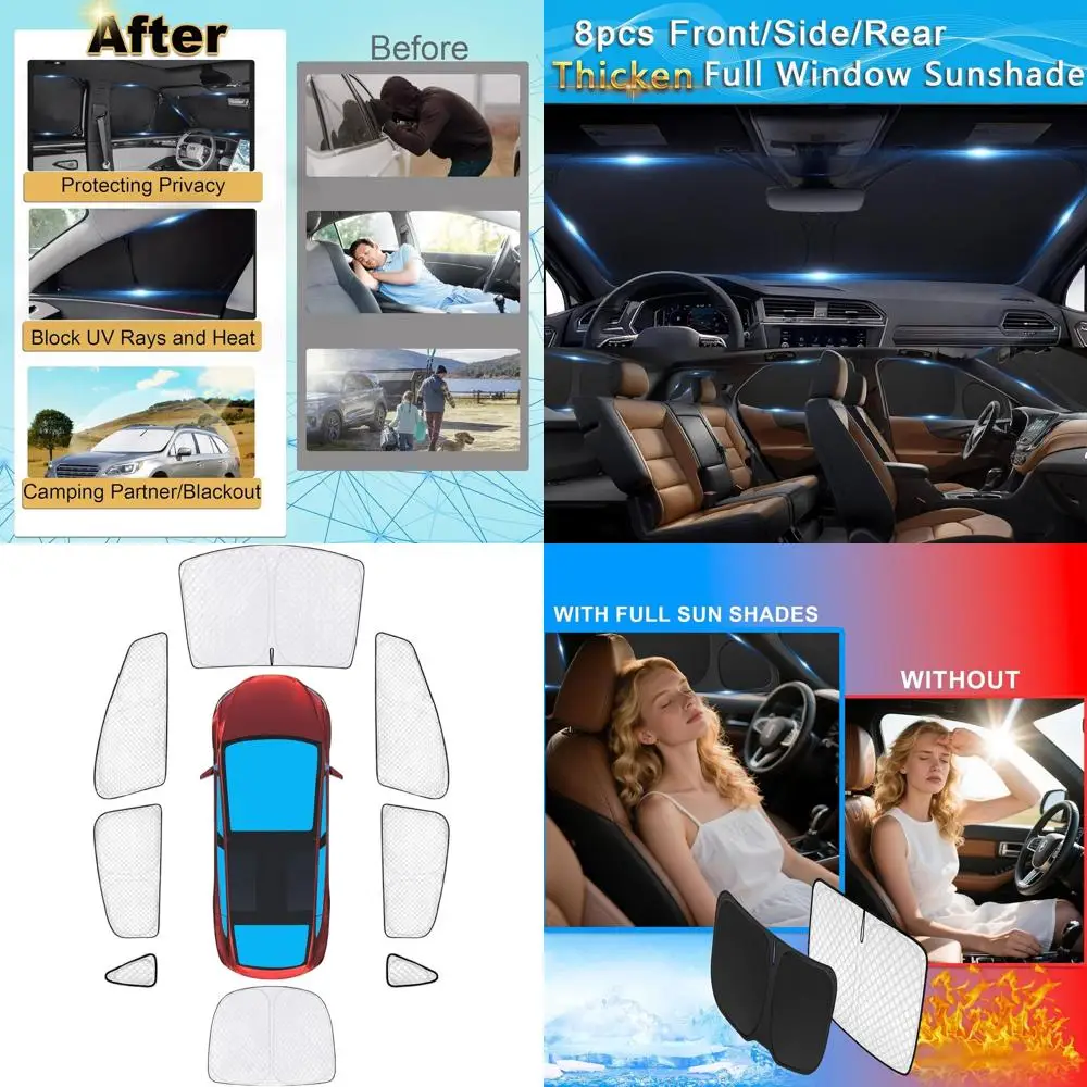 

Universal Car Sun Shades for 2016-2021 Models, Window Covers with UV Protection and Privacy for Camping and Outdoor Use