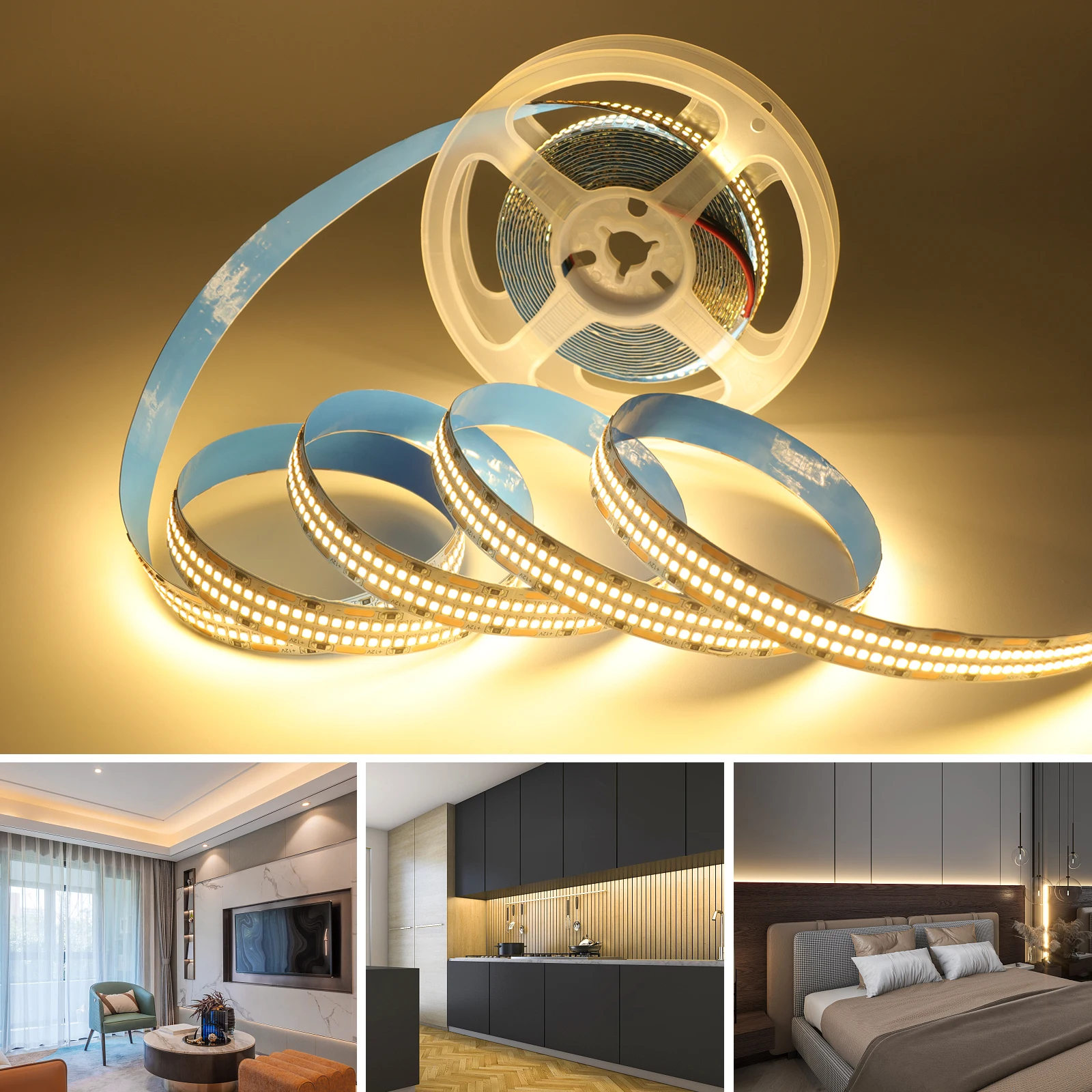 LED Strip 12V SMD 2025 624Leds/M IP21 IP67 Waterproof 3000K 4000K 6000K Flexible Ribbon Rope LED Tape Light for Home Decoration