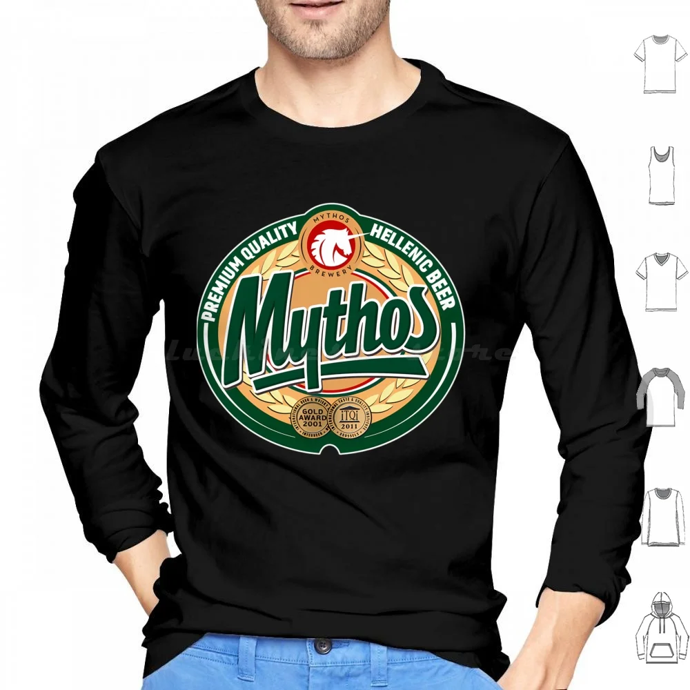 Hellenic Greek Beer Mythos Hoodies Long Sleeve Hellenic Greek Beer Mythos