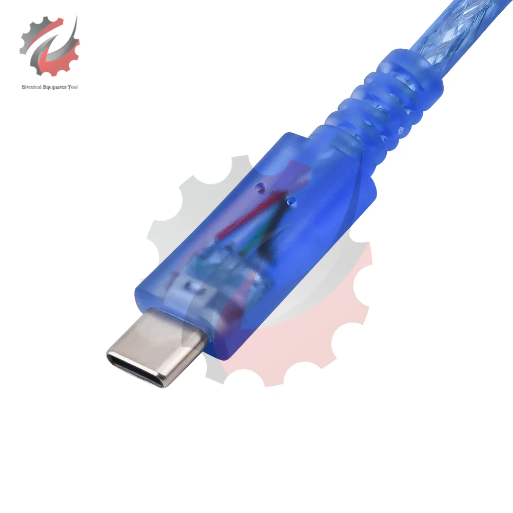 30CM Transparent Blue USB do TYPE-C Adapter Cable Data Cable