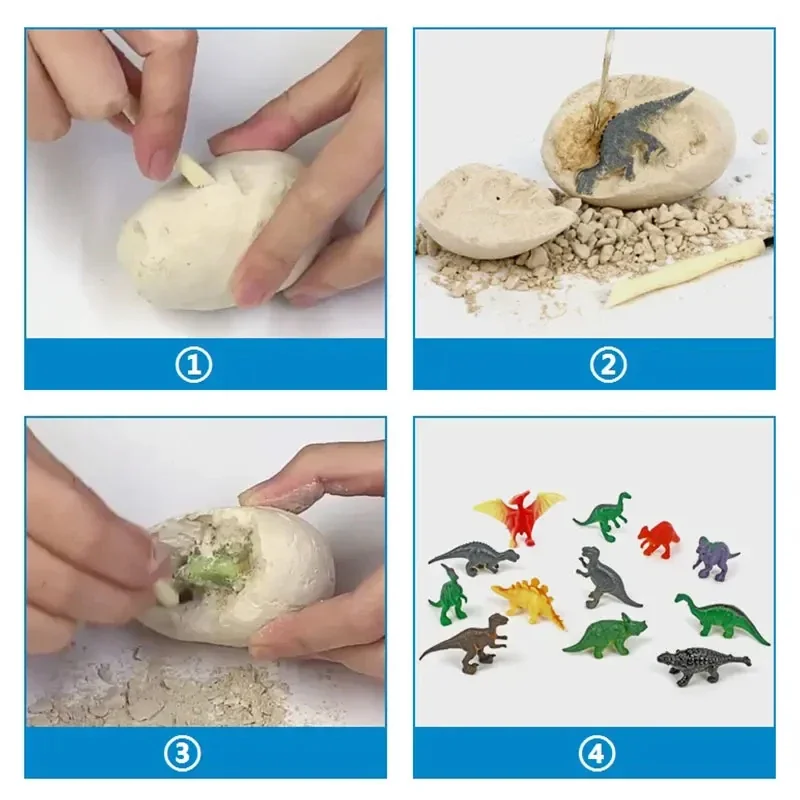 12 Stuks Archeologische Opgraving Dinosaurus Ei Fossiel Creatieve Diy Dinosaurus Ei Kinderen Educatief Wetenschappelijk Opgraving Speelgoed