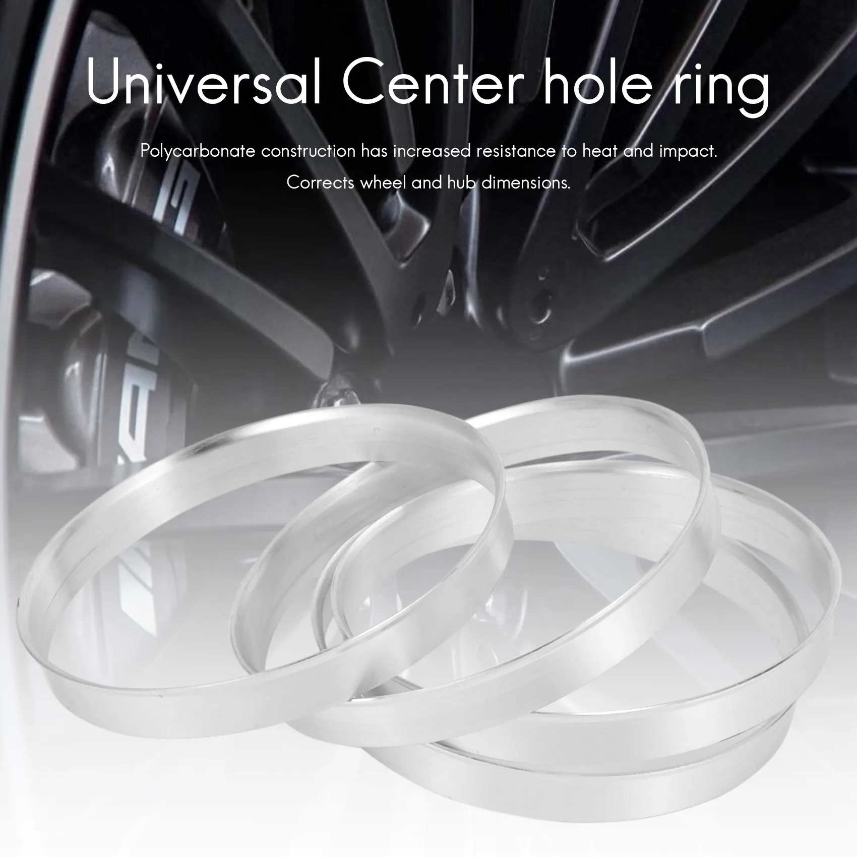 Universal Alumínio Hub Centric Ring, Espaçador de roda Set, 74.1mm, O, D, 72.6mm, I/D, 4 x