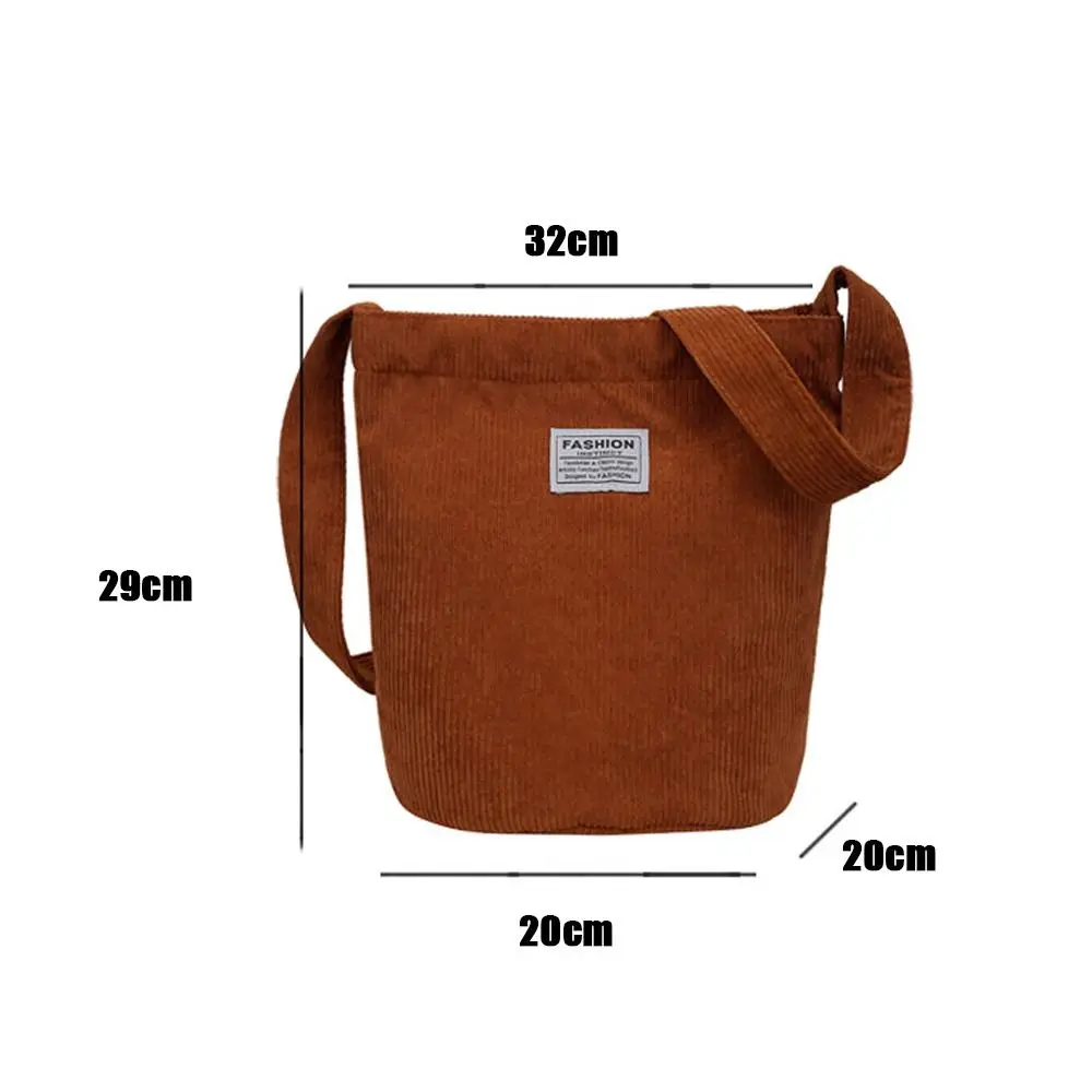 1PC sztruksowe torby Crossbody damska torba na ramię torebka damska torby wiadro torby na zakupy o dużej pojemności torba plażowa