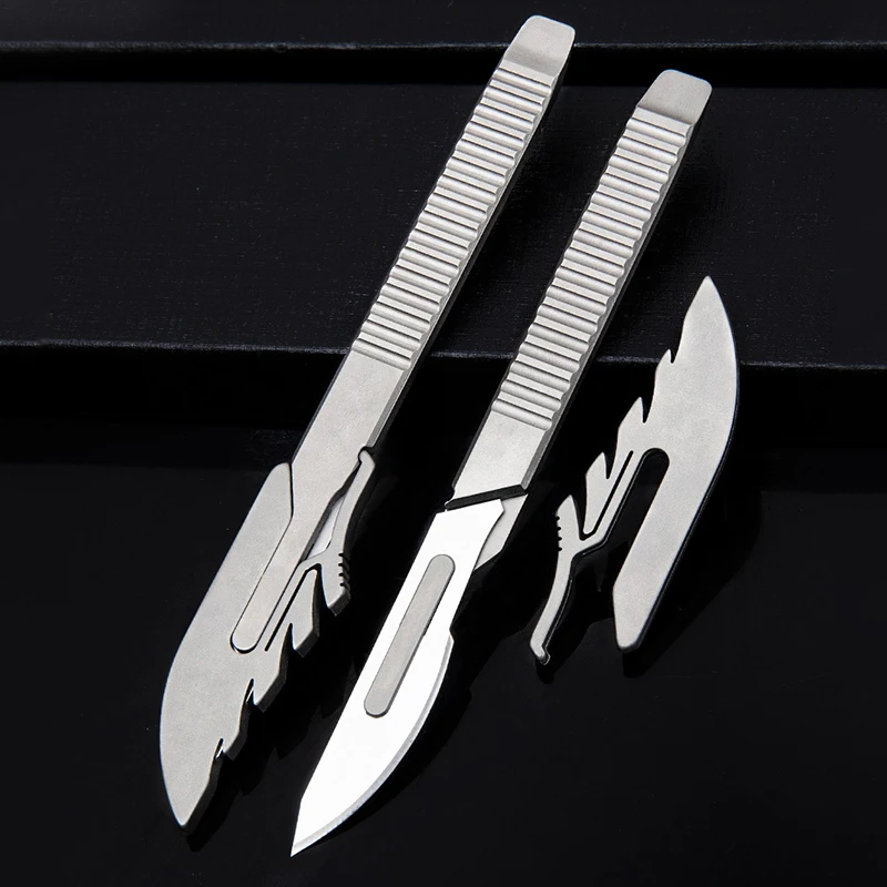 

Многофункциональный портативный инструмент EDC из титанового сплава: канцелярский скальпель для резки бумаги и пленки, готовый к использованию